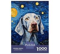 Jigsaw Puzzles for Teenagers 1000 Piece Weimaraner Starry Night Teenager Puzzles Brain Teaser Game Pattern Assembly Unique Birthday And Xmas Gifts 70x50cm/1000pcs