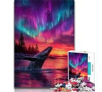 Jigsaw Puzzles for Teenagers 1000 Piece Whales at Sunset 1000 Piece Puzzle,Fun Games Wall Decoration Unique Birthday And Xmas Gifts (size 75x50cm)