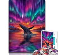 Jigsaw Puzzles for Teenagers 1000 Piece Whales at Sunset Puzzles for Teenagers,Educational Games Wall Decoration Unique Birthday And Xmas Gifts (size 38x26cm)