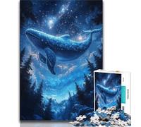 Jigsaw Puzzles for Teenagers 1000 Piece Whales Under The Starry Sky Teenager Puzzles,Educational Games DIY Toys Great Gifts And Toys 26x38cm