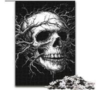 Jigsaw Puzzles for Teenagers 1000 Piece White Skull, Family Game Stress Reliever Difficult Challenge Enhance Love between Couples (Size 50x75cm)