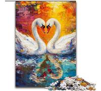 Jigsaw Puzzles for Teenagers 1000 Piece White Swan Couple, Educational Toys for Is Ideal As A Gift for The Whole Family for And 14 Years Old (Size 50x75cm)