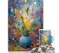 Jigsaw Puzzles for Teenagers 1000 Piece Wild Flowers in A Vase,Toys Educational Games Stress Relieving Artists Collection,Fine Art 38x26cm