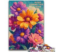 Jigsaw Puzzles for Teenagers 1000 Piece Wildflower Summer Stress Reliever Difficult Challenge Suitable for Desktop Decoration 26x38cm
