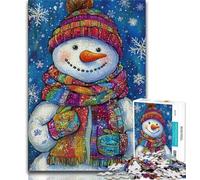 Jigsaw Puzzles for Teenagers 1000 Piece Winter Snowman,Help The Brain Exercise Addictive Toys to Cultivate Patience Artists Collection,Fine Art (38x26cm)