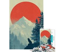 Jigsaw Puzzles for Teenagers 1000 Piece Wolf Silhouette Mountain Landscape Artr for Birthday, Chrismas Presents for Women DIY Toys for Age 14+ Game (38x52cm)
