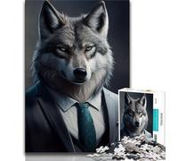 Jigsaw Puzzles for Teenagers 1000 Piece Wolf Suit Animal Teenager Jigsaw,Fun Games Wall Decoration Unique Birthday And Xmas Gifts (size 75x50cm)