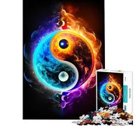 Jigsaw Puzzles for Teenagers 1000 Piece Yin And Yang Four Elements Impossible Game Toys Educational Games Great Gifts for Games Stress Reliever (Size 38x52cm)