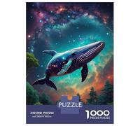 Jigsaw Puzzles for Teenagers 1000 Pieces A Fabulous Whale Flies Jigsaw Anti-Stress Toys Difficult Hard Birthday And Unique Gifts 38x26cm/1000pcs