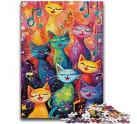 Jigsaw Puzzles for Teenagers 1000 Pieces Abstract Art Cat Learning Educational Toys Family Games Gifts for Friends And Family 26x38cm