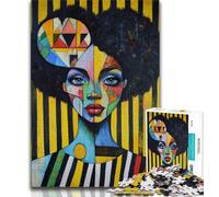 Jigsaw Puzzles for Teenagers 1000 Pieces African Woman Oil Painting,Stress Reliever Difficult Challenge Unique Home Decor And Gifts 50x75cm