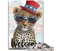 Jigsaw Puzzles for Teenagers 1000 Pieces American Leopard Vibrant And Unique Design Relaxing & Challenging Puzzle Experience 26x38cm