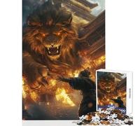 Jigsaw Puzzles for Teenagers 1000 Pieces Ancient Chinese Gold Lion Educational Toy Funny Gift Impossible Game Improving Love between Couples Size 50x75cm