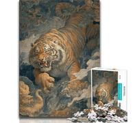 Jigsaw Puzzles for Teenagers 1000 Pieces Ancient Tiger,Toys Educational Games Stress Relieving Parent-child Interaction (38x26cm)