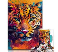 Jigsaw Puzzles for Teenagers 1000 Pieces Animal Leopard 1000 Piece Jigsaw,Artistic Wall Decor & Birthday Gift Idea for Friends, Home Office 75x50cm