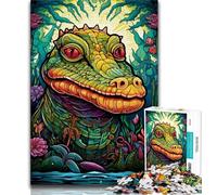 Jigsaw Puzzles for Teenagers 1000 Pieces Animal Nile Crocodiles,Stress Reliever Staycation Kill Time Enhance Love between Couples (38x26cm)
