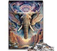 Jigsaw Puzzles for Teenagers 1000 Pieces Animal Psychedelic Elephant Stress Reliever Difficult Challenge Deal As Gifts for The Whole Family 26x38cm