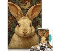 Jigsaw Puzzles for Teenagers 1000 Pieces Animal Rabbit,Stress Reliever Staycation Kill Time Enhance Love between Couples (38x26cm)