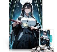 Jigsaw Puzzles for teenagers 1000 Pieces Anime Samurai Girl Familienspaß denn eignet sich ideal als Geschenk für die ganze Familie38x26cm