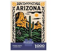Jigsaw Puzzles for Teenagers 1000 Pieces Arizona Desert Landscape with Saguaro Cactus Adult Jigsaw Fun Games Perfect Decoration Parent-child Interaction 52x38cm/1000pcs