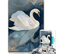 Jigsaw Puzzles for Teenagers 1000 Pieces Artistic White Swan,Toys Educational Games Stress Relieving Parent-child Interaction (75x50cm)