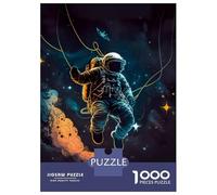 Jigsaw Puzzles for Teenagers 1000 Pieces Astronaut Exploring Space Jigsaws for Adults Brain Teaser Game Home Decoration Parent-child Interaction 52x38cm/1000pcs