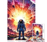 Jigsaw Puzzles for Teenagers 1000 Pieces Astronaut in Front of Cosmic Explosion Create Lasting Family Memories Memorable Seasonal (38x26cm)
