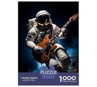 Jigsaw Puzzles for Teenagers 1000 Pieces Astronaut Plays Guitar Jigsaw Hands-on Game For Family Fun Unique Gifts for Birthday And Christmas 70x50cm/1000pcs