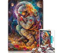 Jigsaw Puzzles for Teenagers 1000 Pieces Astronaut Praying,for Educational Game Challenge Toy Deal As Gifts for The Whole Family 38x26cm
