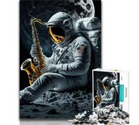 Jigsaw Puzzles for Teenagers 1000 Pieces Astronaut Saxophone Adult Puzzles,Fun Games Wall Decoration Unique Birthday And Xmas Gifts 38x26cm