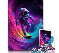 Jigsaw Puzzles for Teenagers 1000 Pieces Astronaut Space Surfing 1000 Pieces for Teenagers,Learning Educational Toys Family Games Unique Birthday And Gifts (size 75x50cm)