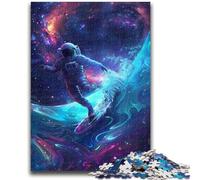Jigsaw Puzzles for Teenagers 1000 Pieces Astronaut Surfing 1000 Pieces for Adults,family Fun Games Is Ideal As A Gift for The Whole Family (38x26cm)