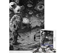 Jigsaw Puzzles for Teenagers 1000 Pieces Astronauts of The Unknown Educational Games Pattern Assembly Toy Wall Decor Improving Love between Couples (52X38cm)