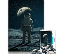 Jigsaw Puzzles for Teenagers 1000 Pieces Astronauts on The Moon 1000 Piece Jigsaw,Artistic Wall Decor & Birthday Gift Idea for Friends, Home Office 75x50cm