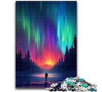 Jigsaw Puzzles for Teenagers 1000 Pieces Aurora in The Sky Teenager Puzzles,Educational Family Game Suitable for Desktop Decoration (26x38cm)