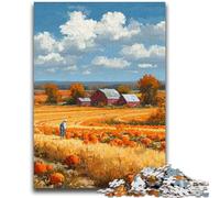 Jigsaw Puzzles for Teenagers 1000 Pieces Autumn Farmland Jigsaw,Decompressing Intellectual Educational Toy Birthday Gift (75x50cm)