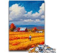 Jigsaw Puzzles for Teenagers 1000 Pieces Autumn Farmland Puzzles,Challenging Game Gifts for Is Ideal As A Gift for The Whole Family (75x50cm)