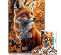 Jigsaw Puzzles for Teenagers 1000 Pieces Autumn Fox,Family Activity Fun at Home Activities,Birthday Present,Travel Gifts (75x50cm)