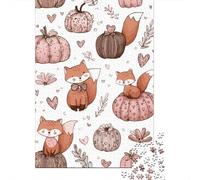 Jigsaw Puzzles for Teenagers 1000 Pieces Autumn Fox Pumpkin Pattern Puzzle for Adults Relaxing Games Difficult Challenge Parent-child Interaction 70x50cm/1000pcs