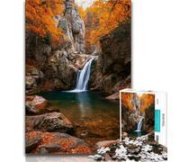 Jigsaw Puzzles for Teenagers 1000 Pieces Autumn Waterfall Landscape Teenager Jigsaw,Stress Reliever Difficult Challenge Secret Santa Gifts (size 38x26cm)
