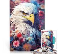 Jigsaw Puzzles for teenagers 1000 Pieces bald eagle among flowers DIY-Spielzeug Tolle Geschenke und Spielzeuge38x26cm