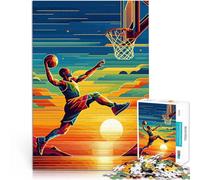 Jigsaw Puzzles for teenagers 1000 Pieces Basketball sunset pop art Quizspiel Verbessern Sie das Gedächtnis75x50cm
