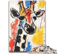 Jigsaw Puzzles for Teenagers 1000 Pieces Basquiat Giraffe 1000 Pieces for Adults,Enhance Love between Couples for Ages 14+ (75x50cm)