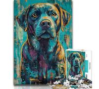 Jigsaw Puzzles for Teenagers 1000 Pieces Basquiat-style Labrador,Stress Reliever Staycation Kill Time Enhance Love between Couples (38x26cm)