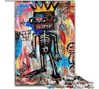 Jigsaw Puzzles for Teenagers 1000 Pieces Basquiat-style Skull Crown,Help The Brain Exercise Addictive Toys to Cultivate Patience Perfect Decoration 50x75cm