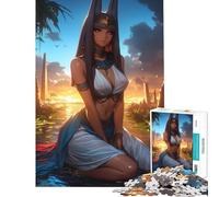 Jigsaw Puzzles for Teenagers 1000 Pieces Bastet Egyptian Goddess Gaming Challenging Game Toys Impossible Game Suitable for Couples Birthday Gifts (Size 38x26cm)