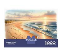 Jigsaw Puzzles for Teenagers 1000 Pieces Beach Sunset Footprints Jigsaw for Adults Family Games Perfect Decoration Difficult And Challenge 70x50cm/1000pcs