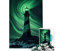 Jigsaw Puzzles for Teenagers 1000 Pieces Beacon in The Aurora Challenging Game Toys Educational Game Enhance Memory Secret Santa Gifts (Size 38x52cm)