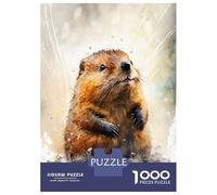 Jigsaw Puzzles for Teenagers 1000 Pieces Beaver Watercolor Drawing Jigsaws for Adults Fun Games For Family Fun for Is Ideal As A Gift 70x50cm/1000pcs