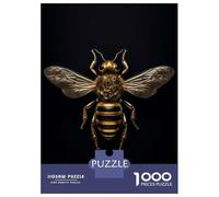 Jigsaw Puzzles for Teenagers 1000 Pieces Bee Insect Gold Dark Jigsaw for Adults Relaxing Games Home Decoration Unique Gifts for Birthday And Christmas 38x26cm/1000pcs